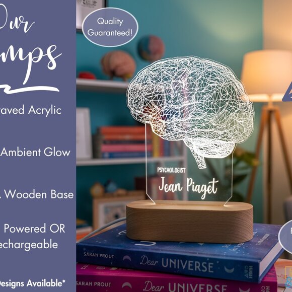 Personalized Brain Lamp • Psychologist or Neurologist Gift • Grad Gift - Picture 3 of 8